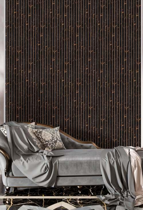 Pvc Louver Marble & Stone Black 8x0.41 Ft - Pn 03212