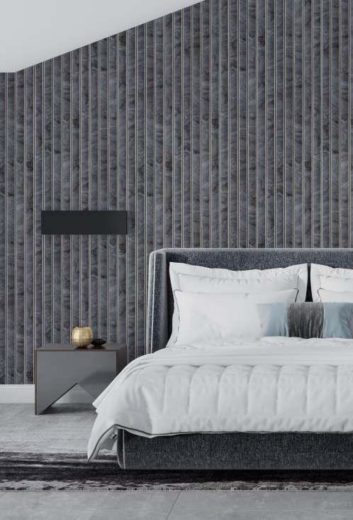 Pvc Louver Marble & Stone Grey 8x0.41 Ft - Pn 03214