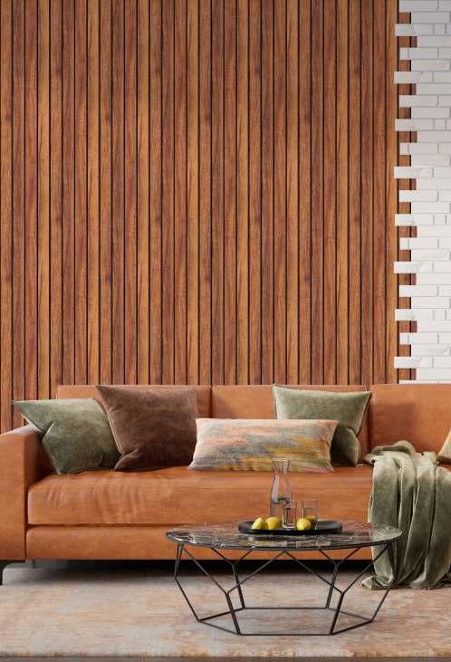 Pvc Louver Wood Brown 8x0.41 Ft - Pn 03224