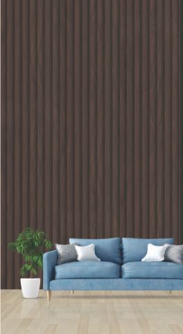Pvc Louvers Panel Wood Brown 8x0.41 Ft - Pn 03260