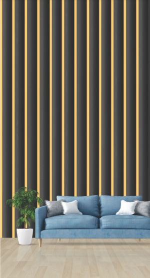 Pvc Louvers Panel Plain Colors Black 8x0.41 Ft - Pn 03264