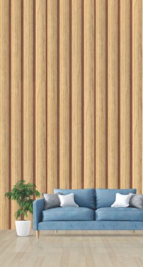 Pvc Louvers Panel Wood Brown 8x0.41 Ft - Pn 03265