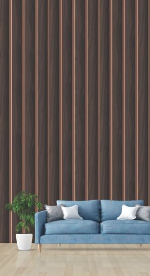 Pvc Louvers Panel Wood Brown 8x0.41 Ft - Pn 03266