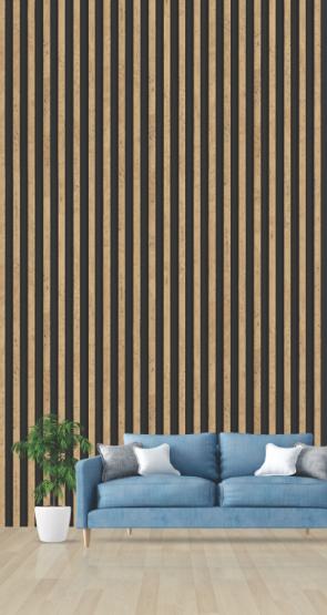 Pvc Louvers Panel Wood Brown 8x0.41 Ft - Pn 03267