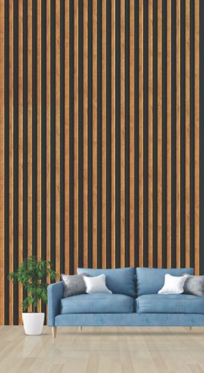 Pvc Louvers Panel Wood Brown 8x0.41 Ft - Pn 03268