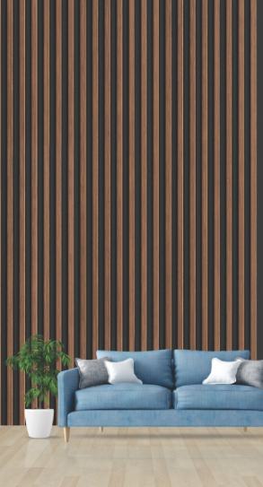 Pvc Louvers Panel Wood Brown 8x0.41 Ft - Pn 03269