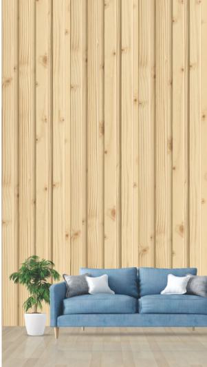 Pvc Louvers Panel Wood Cream 8x0.41 Ft - Pn 03275