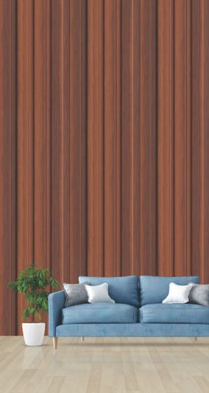 Pvc Louvers Panel Wood Brown 8x0.41 Ft - Pn 03276