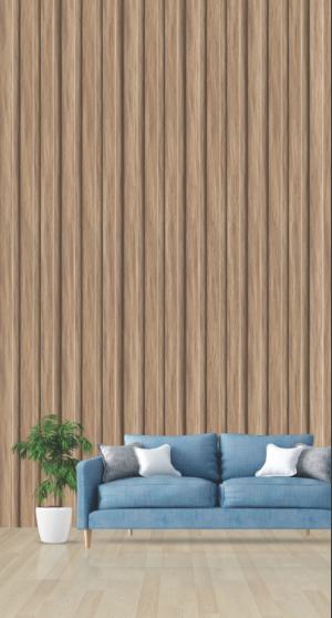 Pvc Louvers Panel Wood Brown 8x0.41 Ft - Pn 03277