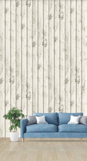 Pvc Louvers Panel Marble & Stone White 8x0.41 Ft - Pn 03279