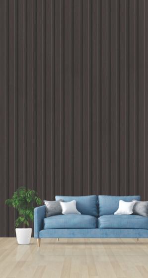 Pvc Louvers Panel Wood Brown 8x0.41 Ft - Pn 03280