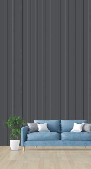 Pvc Louvers Panel Plain Colors Grey 8x0.41 Ft - Pn 03286