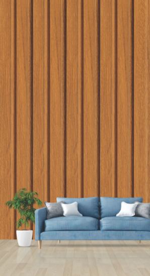 Pvc Louvers Panel Wood Brown 8x0.41 Ft - Pn 03289
