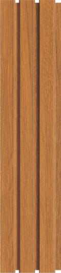 Pvc Louvers Panel Wood Brown 8x0.41 Ft - Pn 03289