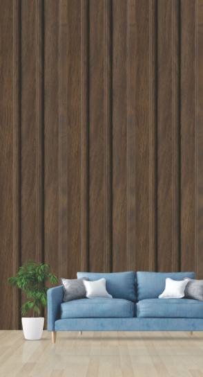 Pvc Louvers Panel Wood Brown 8x0.41 Ft - Pn 03292
