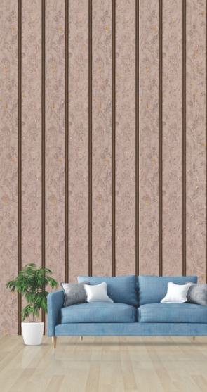 Pvc Louvers Panel Wood Beige 8x0.41 Ft - Pn 03295