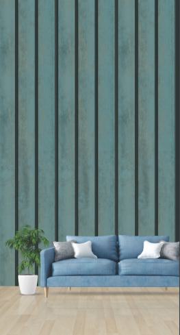 Pvc Louvers Panel Designer Blue 8x0.41 Ft - Pn 03299