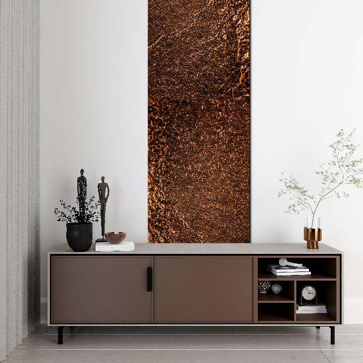 Decorative Wall Louvers Panel Metallic Brown 8x2 Ft - Pn 03314