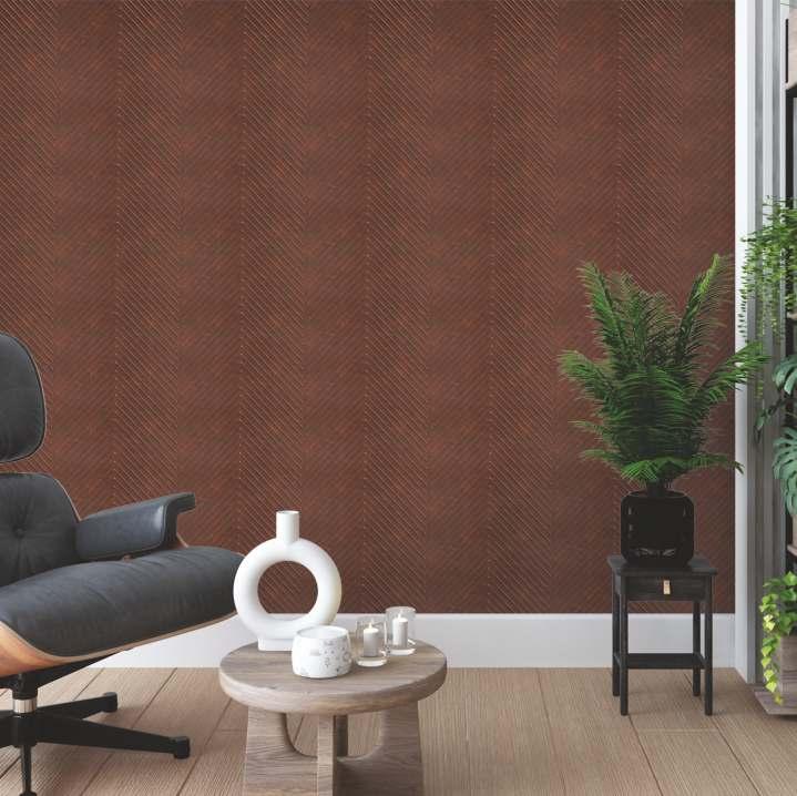 Decorative Wall Louvers Panel Metallic Brown 8x2 Ft - Pn 03316