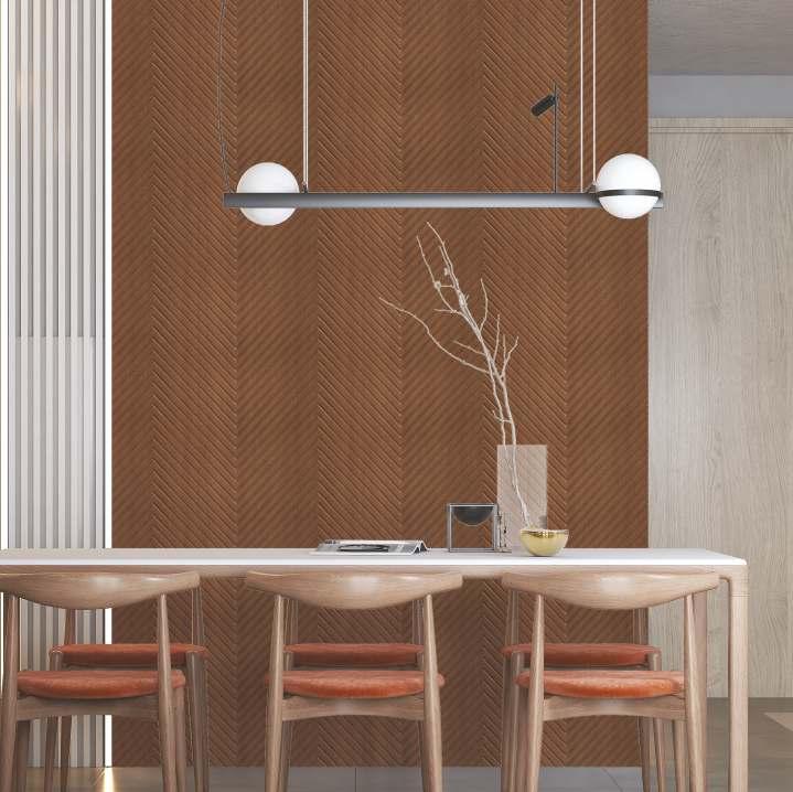Decorative Wall Louvers Panel Metallic Brown 8x2 Ft - Pn 03319