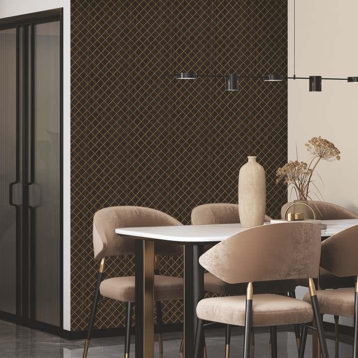 Decorative Wall Louvers Panel Designer Brown 8x2 Ft - Pn 03327