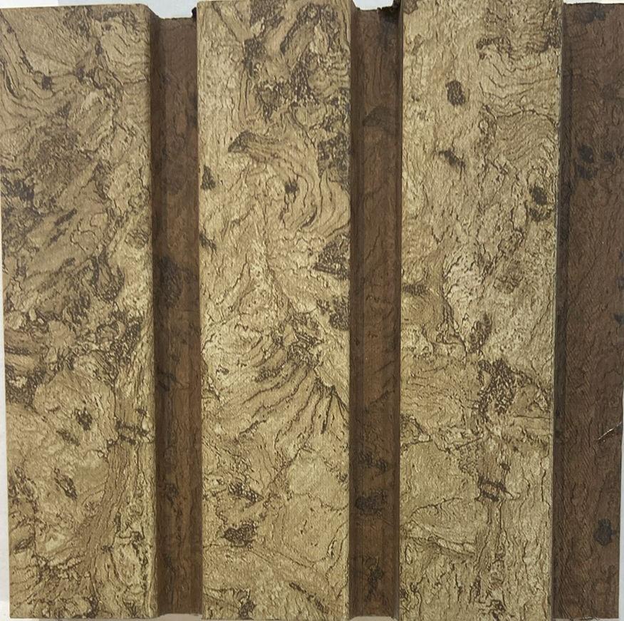 Flutique Series Charcoal Louvers Panel Wood Brown 8x0.41 Ft - Ptn 9023