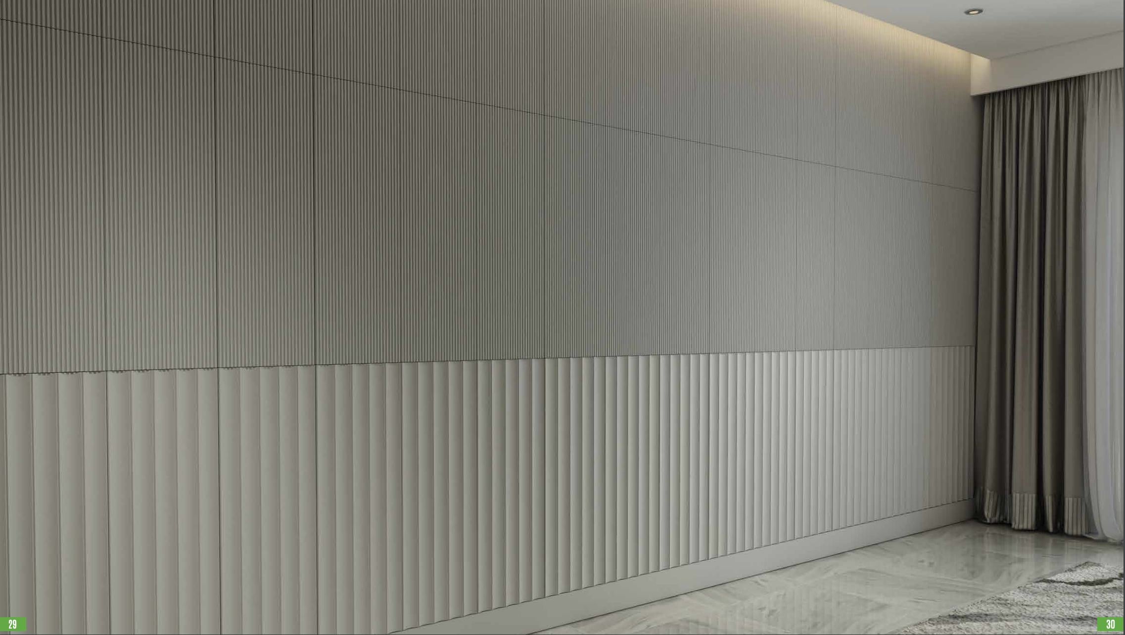 3 Ft X 1 Fluted Panels Series Concrete Panel Wood Louvers Grey 3x1 - Parallel