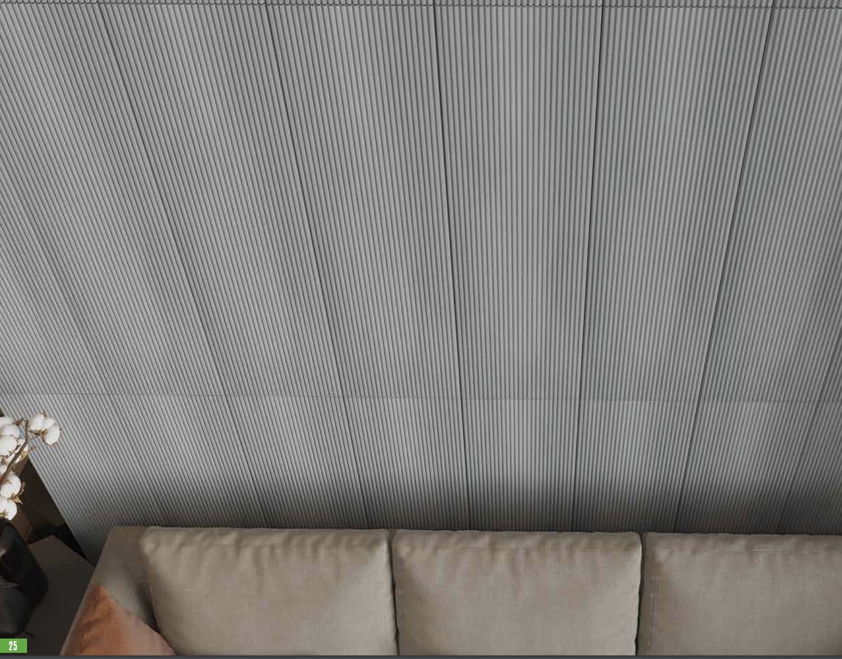3 Ft X 1 Fluted Panels Series Concrete Panel Wood Louvers Grey 3x1 - Parallel