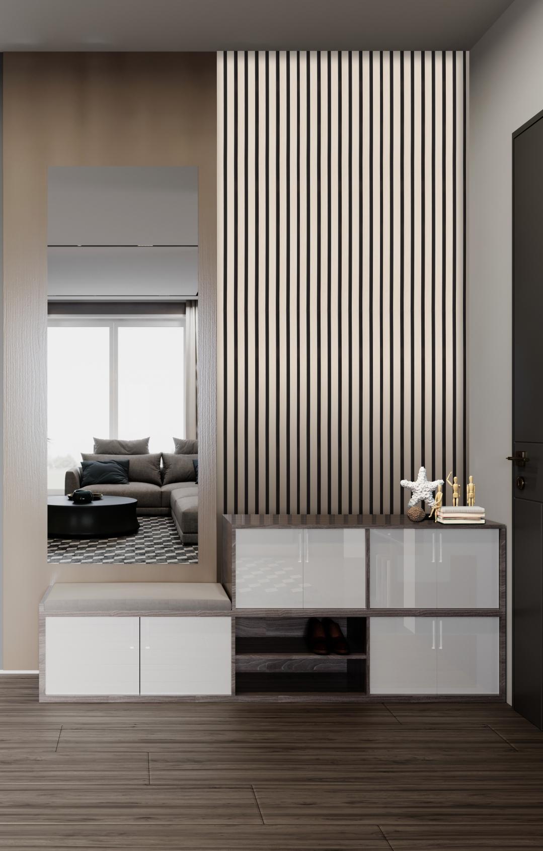 Cute Decor Panels Fluted Louvers 8x0.41 ft designer Cream CD 305