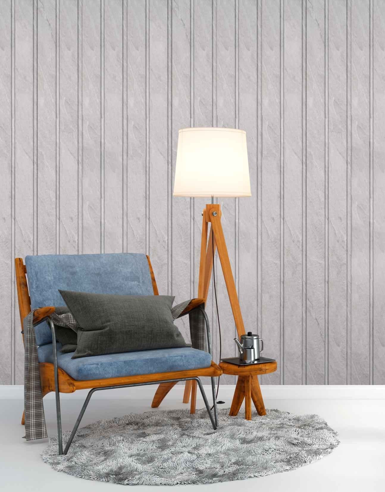 Marble Finish Grey Charcoal Louvers & Stone 8x0.41 Ft - Pt 805