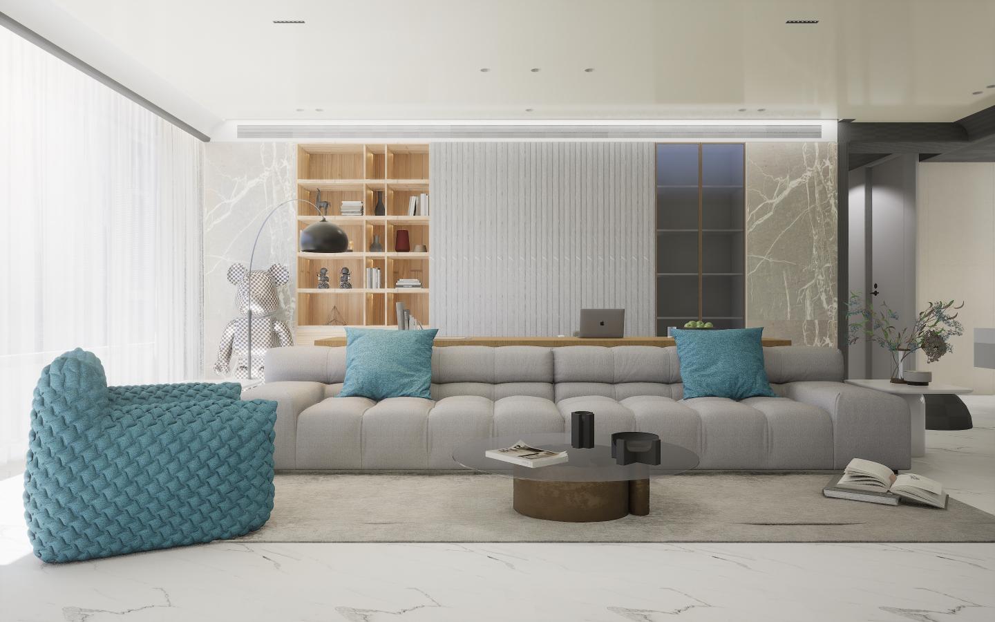 Marble Finish Grey Charcoal Louvers & Stone 8x0.41 Ft - Pt 806