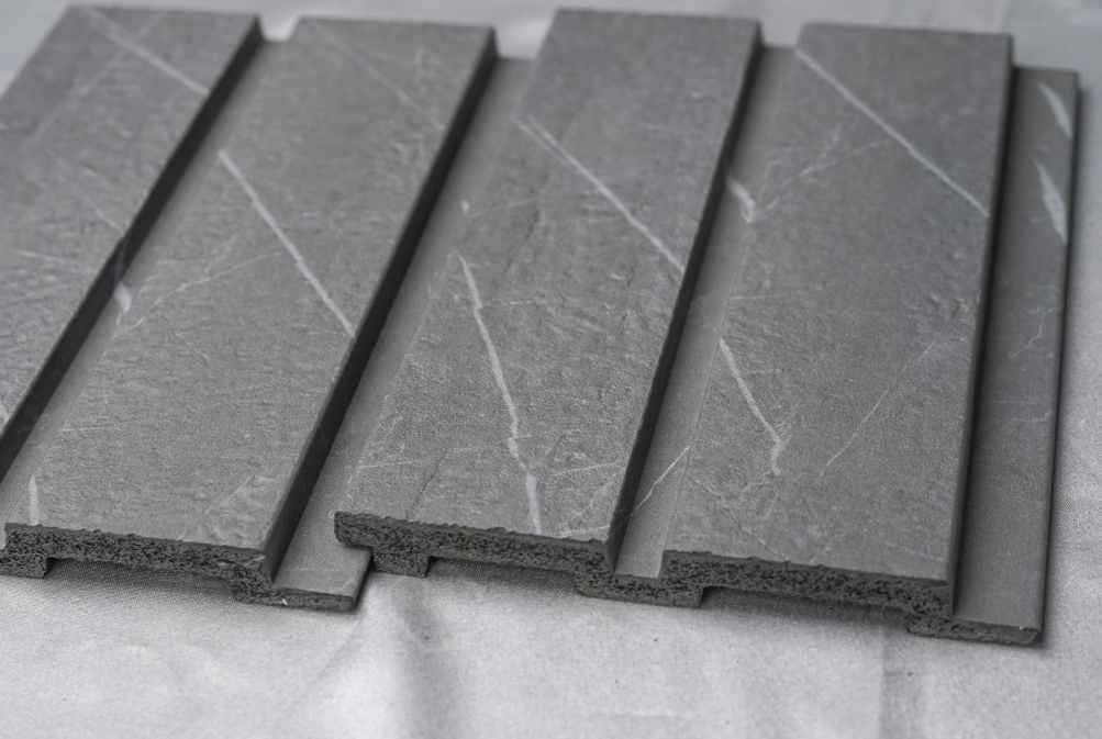 Marble Finish Grey Charcoal Louvers & Stone 8x0.41 Ft - Pt 806
