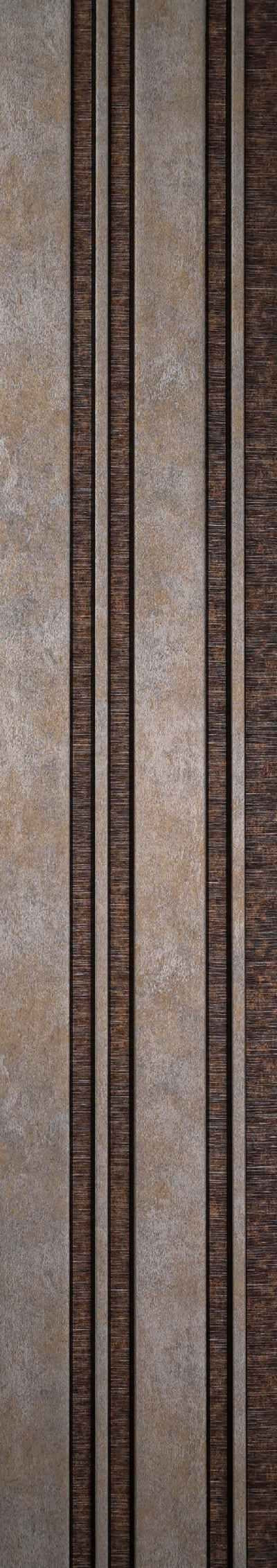 Patterned Finish Brown Charcoal Louvers Designer 8x0.41 Ft - Pt 814