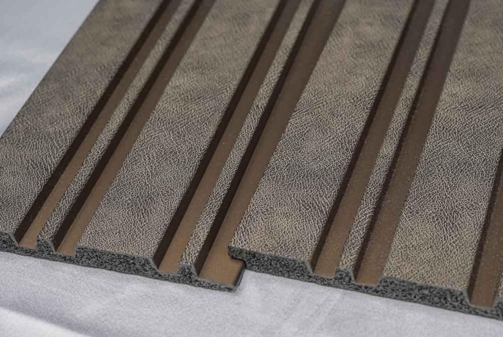 Patterned Finish Brown Charcoal Louvers Designer 8x0.41 Ft - Pt 815