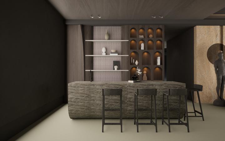 Patterned Finish Grey Charcoal Louvers Designer 8x0.41 Ft - Pt 813