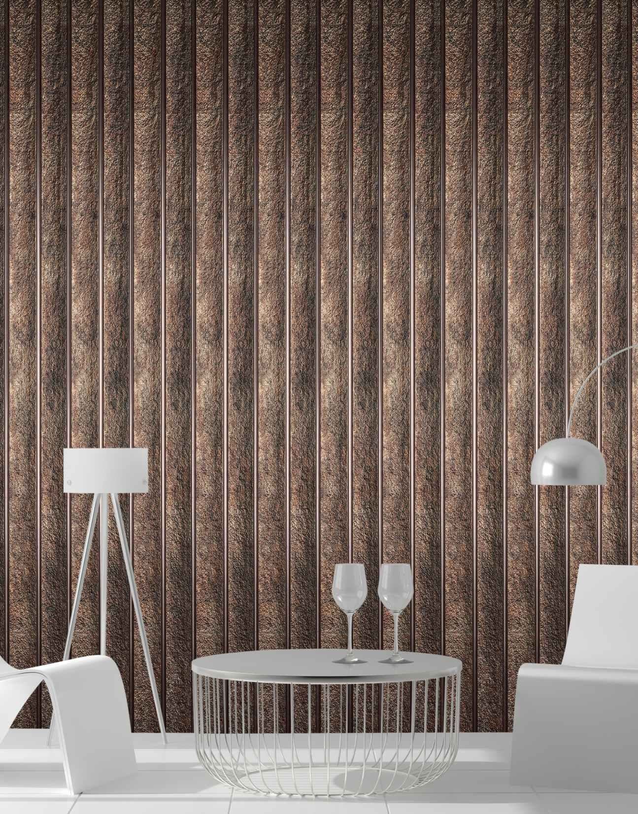 Stone Finish Brown Charcoal Louvers Marble & 9.5x0.45 Ft - Pt 906