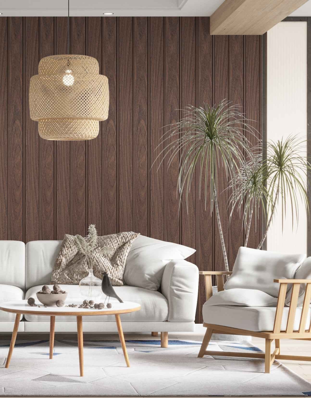 Wood Finish Brown Charcoal Louvers 8x0.41 Ft - Pt 801