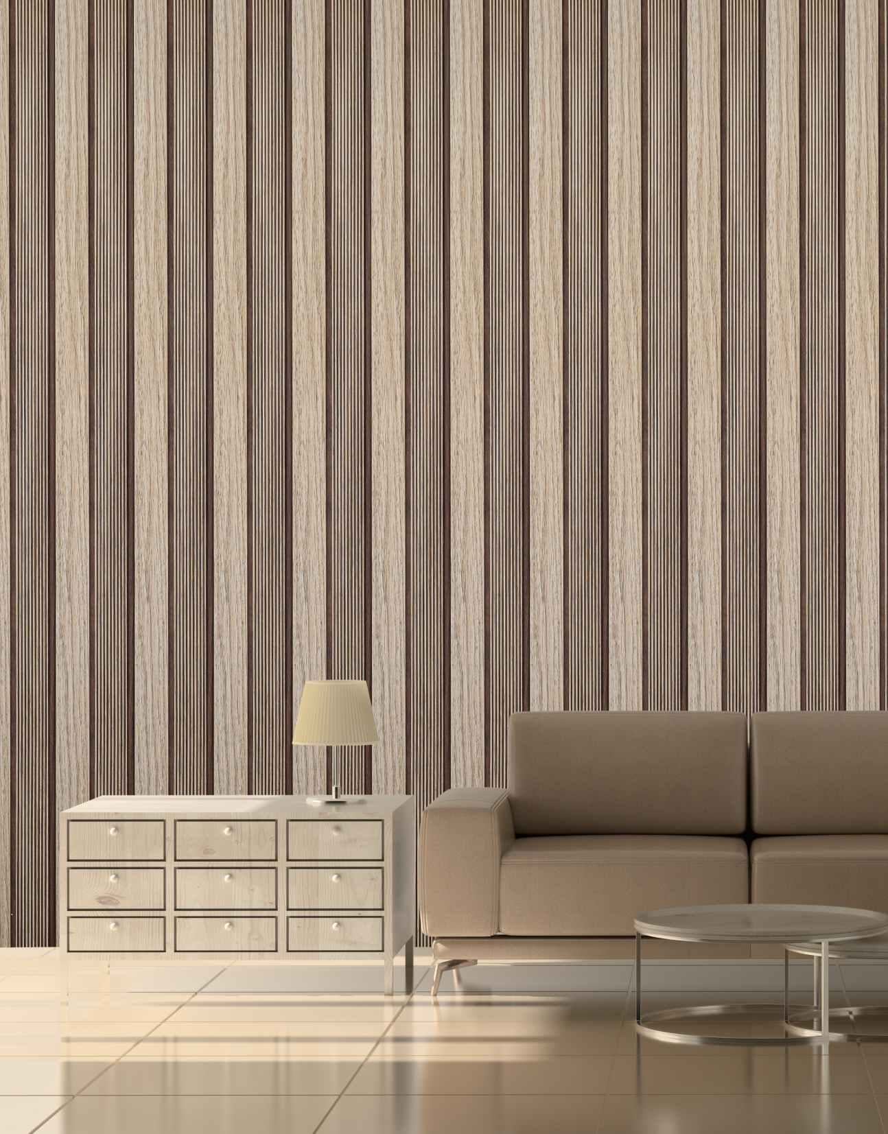 Wood Finish Brown Charcoal Louvers 8x0.41 Ft - Pt 803