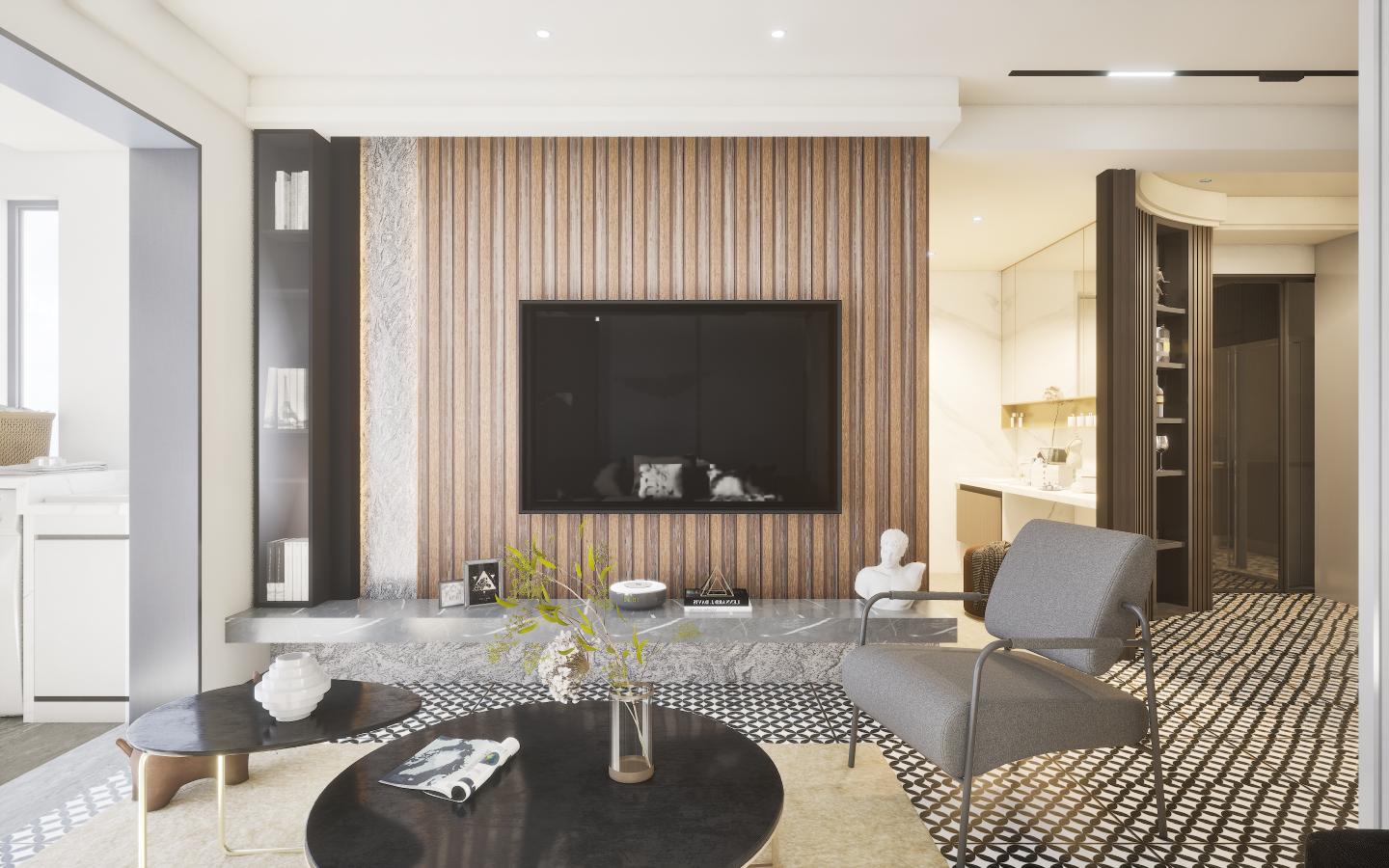 Wood Finish Brown Charcoal Louvers 8x0.41 Ft - Pt 804