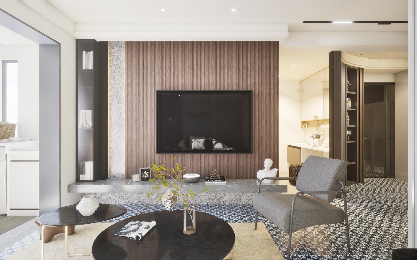 Wood Finish Brown Charcoal Louvers 8x0.41 Ft - Pt 811