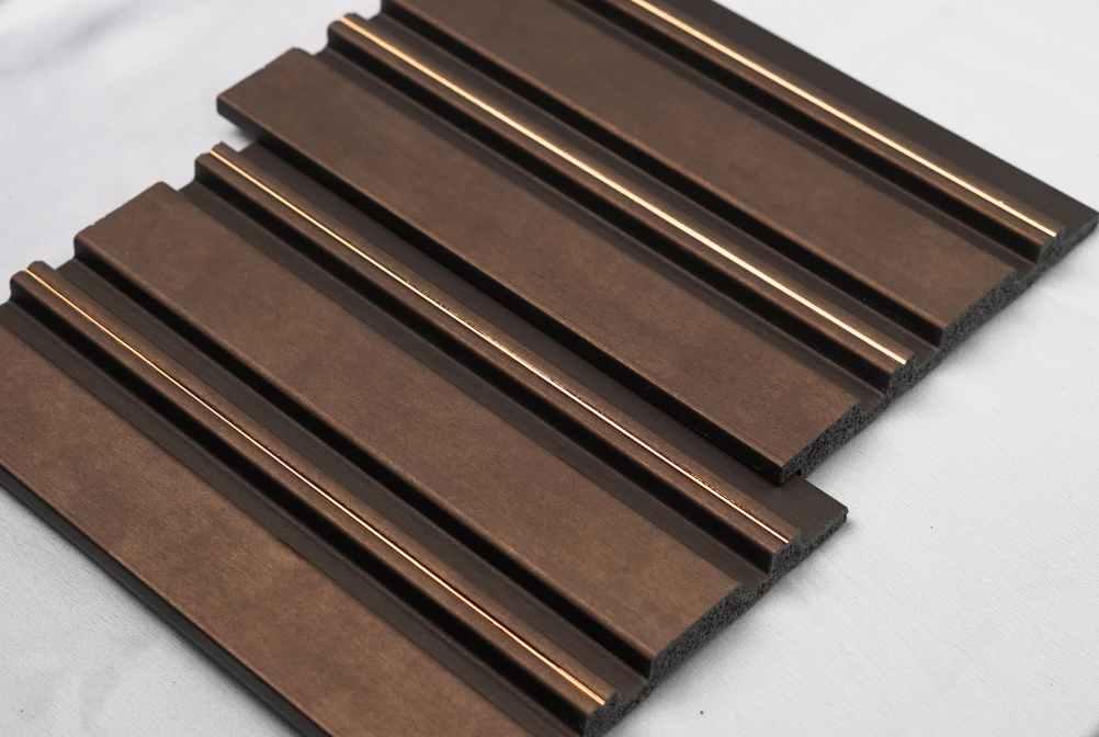 Wood Finish Brown Charcoal Louvers 8x0.41 Ft - Pt 832