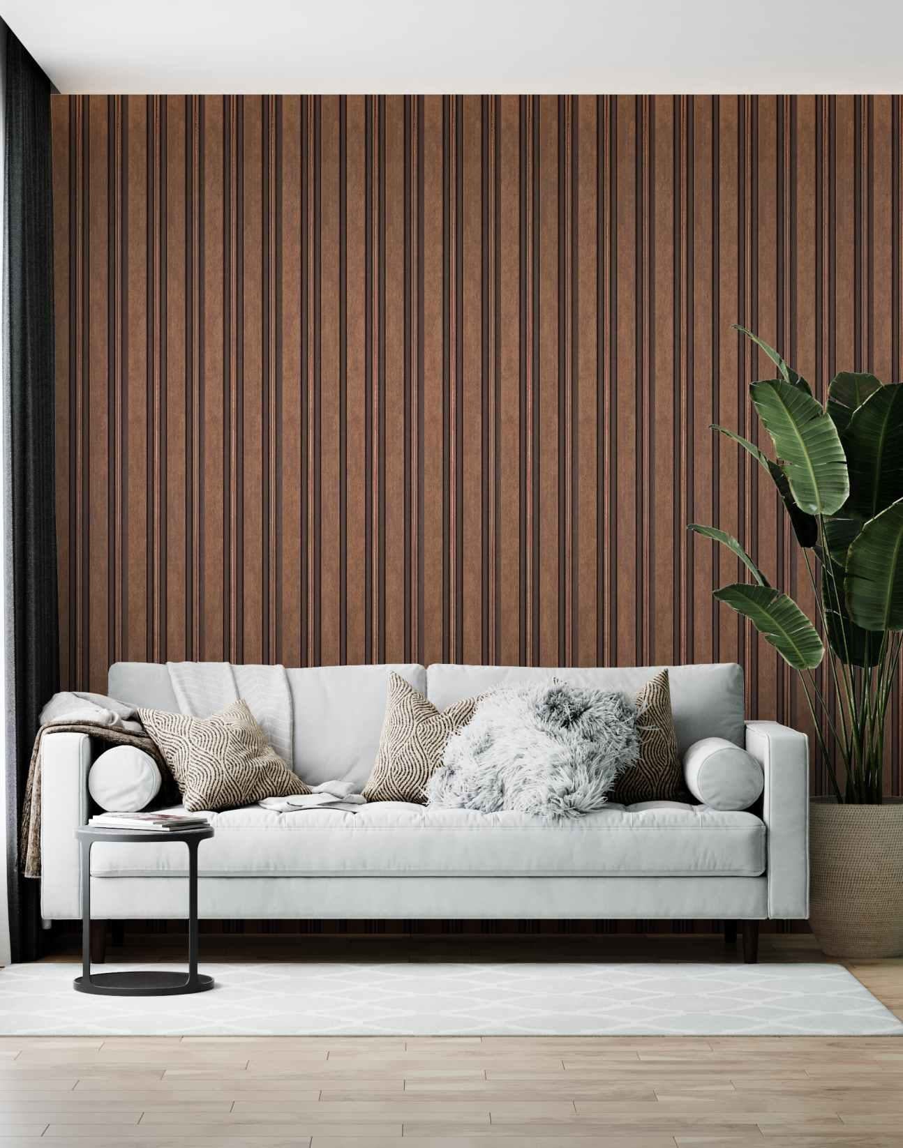 Wood Finish Brown Charcoal Louvers 8x0.41 Ft - Pt 832