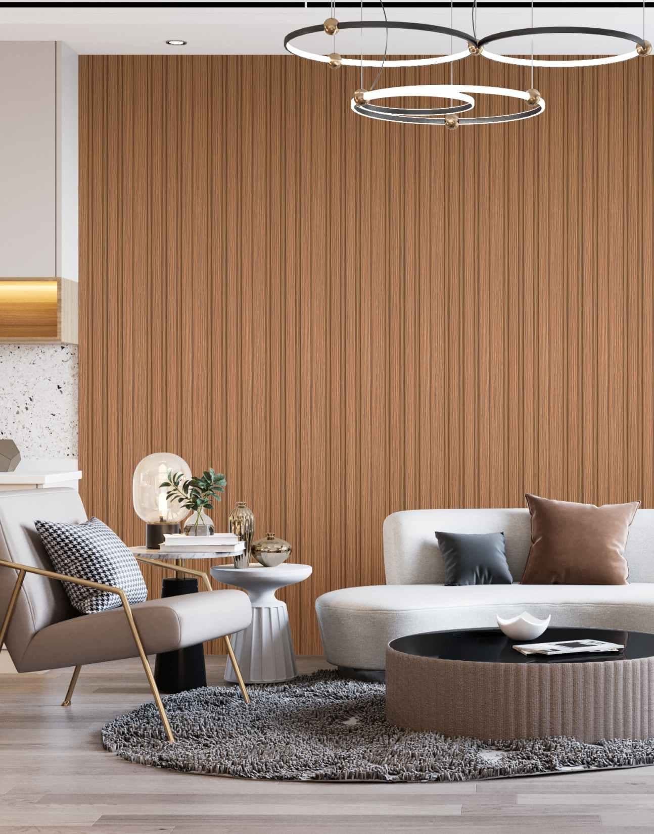 Wood Finish Brown Charcoal Louvers 8x0.41 Ft - Pt 841