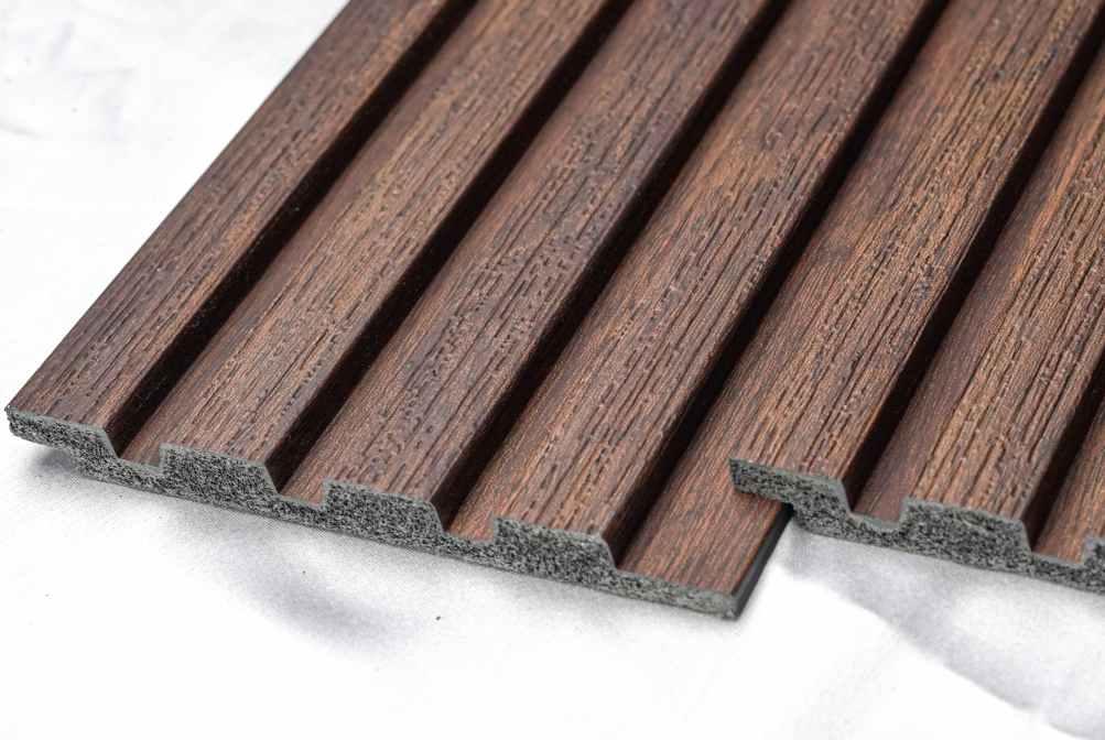 Wood Finish Brown Charcoal Louvers 8x0.41 Ft - Pt 842