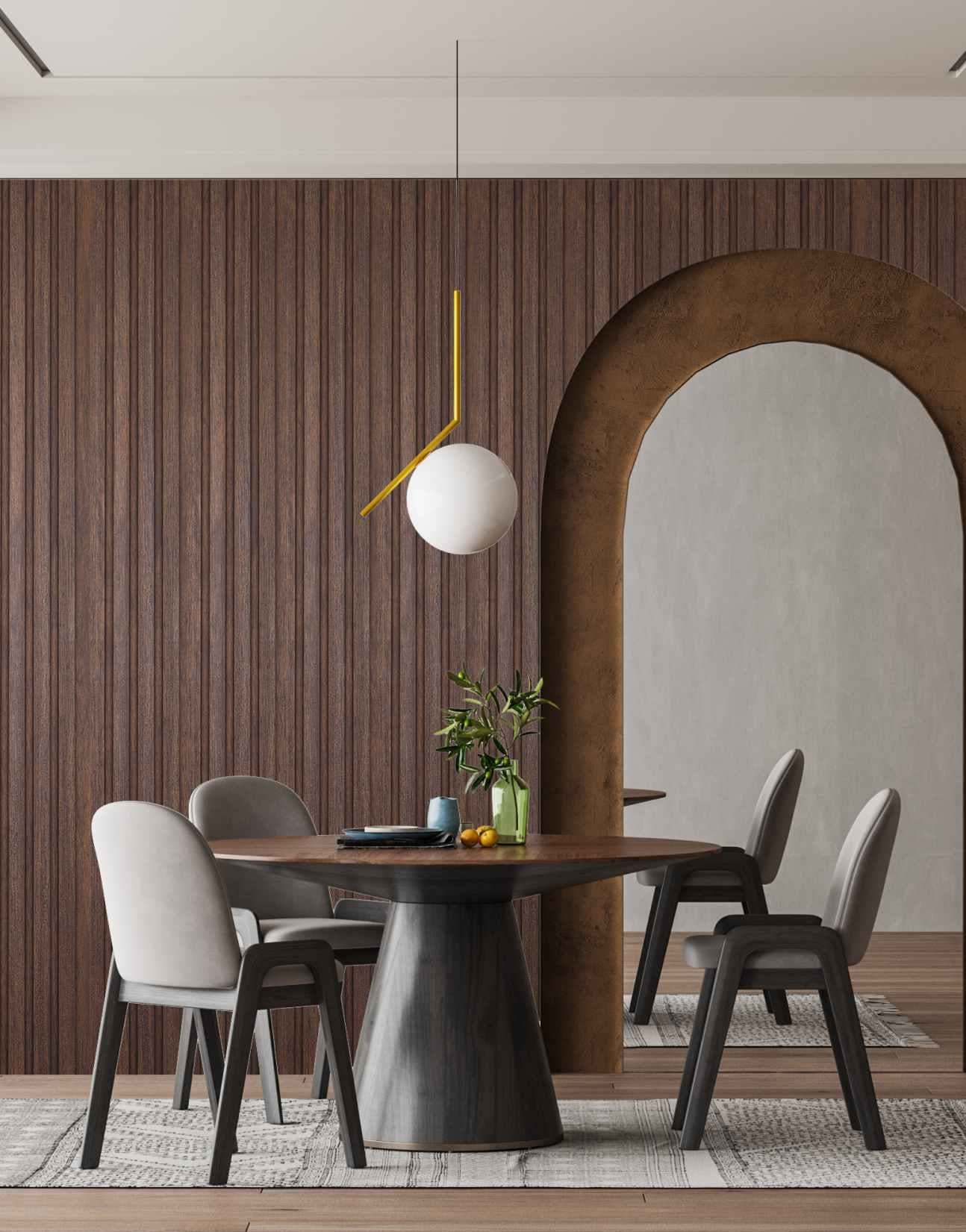 Wood Finish Brown Charcoal Louvers 8x0.41 Ft - Pt 842