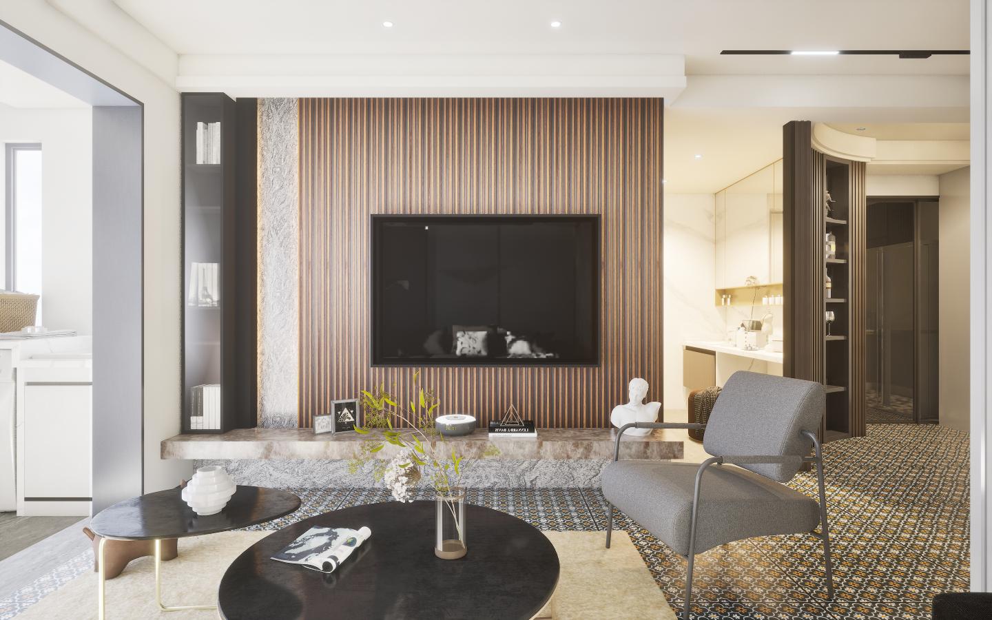 Wood Finish Brown Charcoal Louvers 8x0.41 Ft - Pt 846