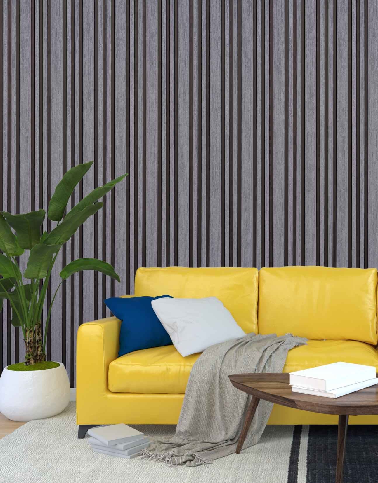 Wood Finish Grey Charcoal Louvers 9.5x0.45 Ft - Pt 904