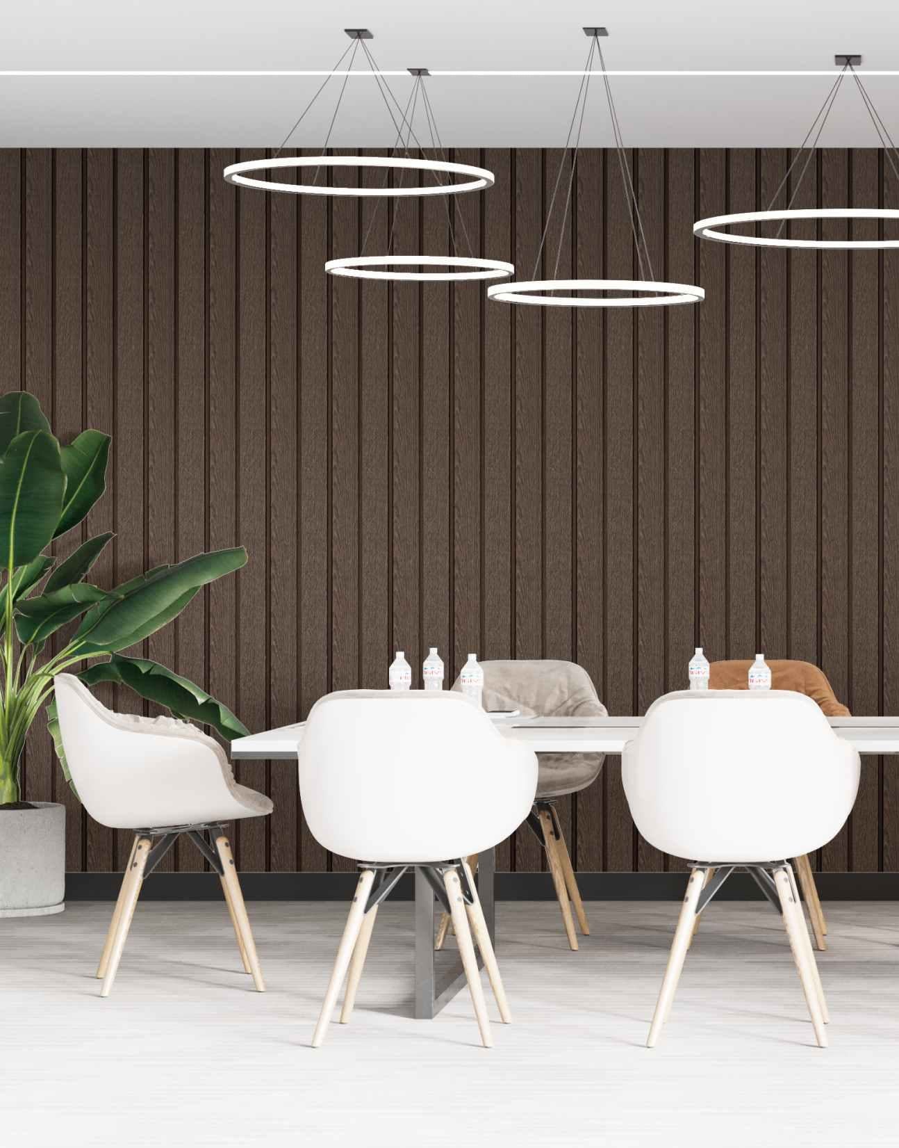 Wood Finish Wenge Charcoal Louvers 8x0.41 Ft - Pt 802