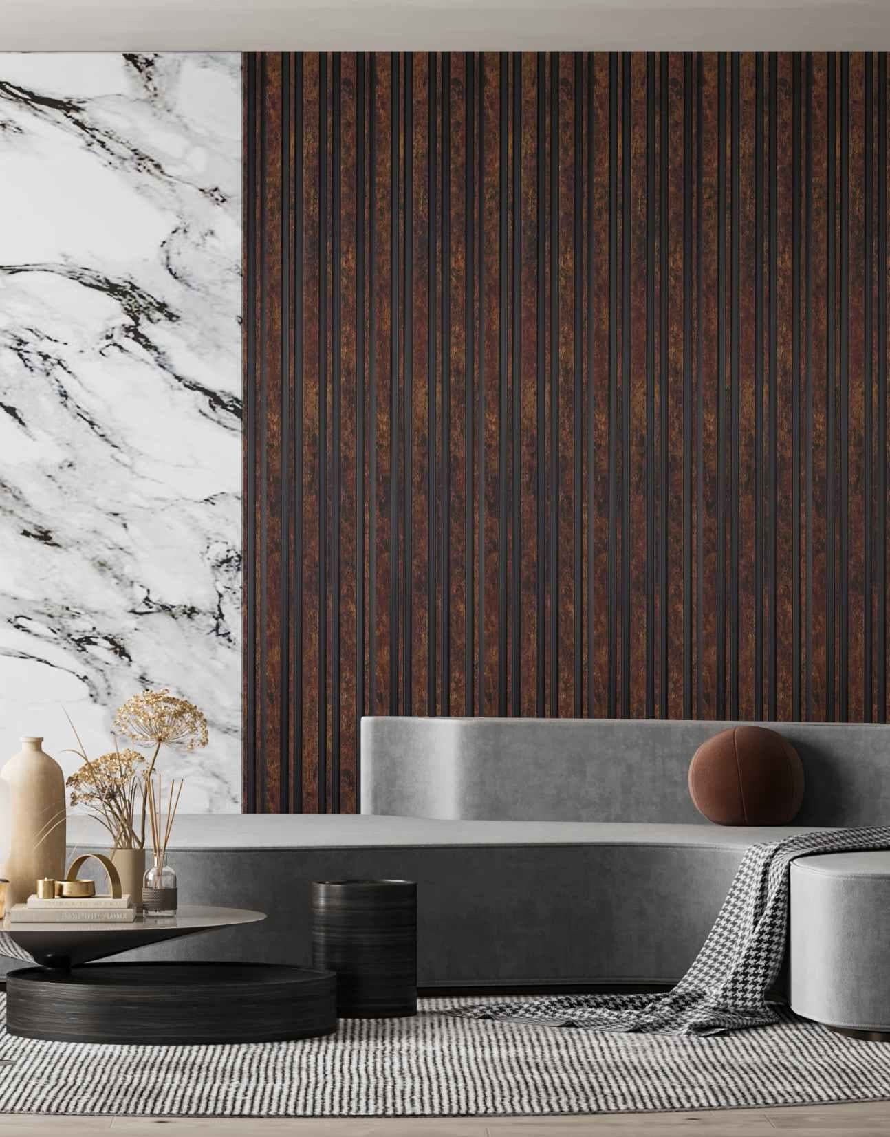 Wood Finish Wenge Charcoal Louvers 8x0.41 Ft - Pt 847