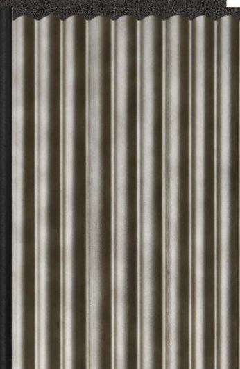 Interlock Charcoal Louvers Plain Colors Pewter Shine 9.5x0.42 Ft - Pn 02714 H